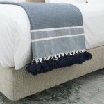 Plaid coton bleu ptrole 160x250