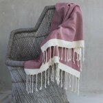 Plaid coton rouge & cru 130x170