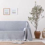 Plaid couvre - lit en coton nid d'abeille gris 140x180 cm