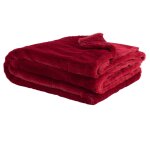 Plaid doux en polyester recyclé imitation fourrure bordeaux130x170 Plaid doux en polyester recyclé imitation fourrure bordeaux130x170