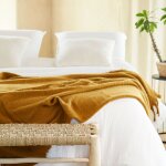 Plaid - effet mohair ultra doux polyester bronze 180x130 cm