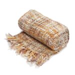Plaid esprit tricot orange 130x170