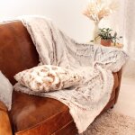Plaid fausse fourrure doubl flanelle taupe 130x160cm