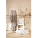 Plaid fausse fourrure taupe avec doublure unie 200x150 Plaid fausse fourrure taupe avec doublure unie 200x150