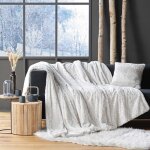 Plaid imitation fourrure alaska blanc - 180x220cm - blanc