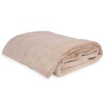 Plaid imitation fourrure beige 150x180