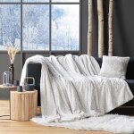 Plaid imitation fourrure blanc 220x240cm