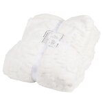 Plaid imitation fourrure polaire motif flocon de neige tiss jacquard 150x230