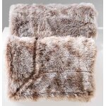 Plaid imitation vrai fourrure polyester choco 220x180