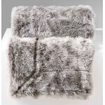 Plaid imitation vrai fourrure polyester gris 220x180