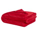 Plaid imitation fourrure rouge 170x130