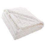 Plaid imitation fourrure / sherpa naturel 125x150 cm