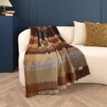 Plaid laine & autres fibres bordeaux 130x190 cm
