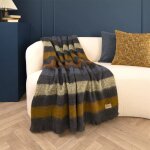 Plaid laine & autres fibres orange 130x190 cm