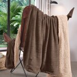 Plaid polaire ctel ultra chaud noisette 150x180 cm