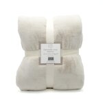 Plaid polaire cozy beige clair 130x170cm