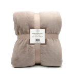 Plaid polaire cozy beige taupe 130x170cm