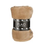 Plaid polaire marron clair 180x130 Plaid polaire marron clair 180x130