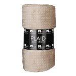 Plaid polaire en polyester beige 180x130