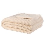 Plaid en polaire et sherpa cru 170x130