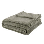 Plaid polaire textur vert sauge 150x230