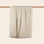 Plaid en polyester ecru 140x200 cm