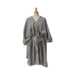 Plaid poncho en laine granit 120 x 200 cm