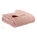 Plaid stonewashed en coton aubepine 140 x 200 cm