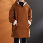 Plaid sweat en bouclette 70x87cm marron