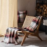 Plaid tartan ecossais - effet mohair polyester bordeaux 127x152 cm