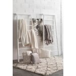 Plaid tender pompons en polyester perle 130 x 170