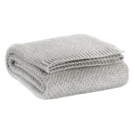 Plaid tricot recycl en polyester recycl perle 130 x 160