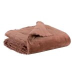 Plaid uni en coton bois de rose 135 x 200 Plaid uni en coton bois de rose 135 x 200
