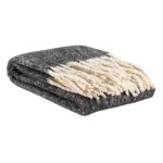 Plaid uni recycl isabel en coton recycle caviar 130 x 160