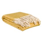 Plaid uni recycl isabel en coton recycle mirabelle 130 x 160