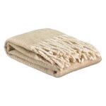 Plaid uni recycl isabel en coton recycle naturel 130 x 160