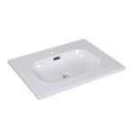 Plan vasque intgr en rsine de synthse blanc 60cm