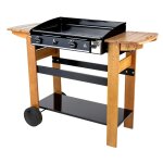 Plancha au gaz 2 brleurs 6kw et desserte en bois