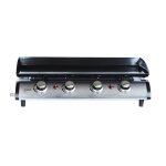 Plancha au gaz 4 feux, 4 brleurs, 10 kw barbecue inox