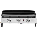 Plancha gaz metal gris 3 bruleurs