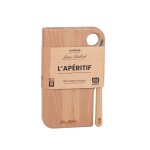 Planche à découper en bois de hêtre et couteau en inox 24x16 Planche à découper en bois de hêtre et couteau en inox 24x16