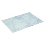 Planche  dcouper en verre tremp motif marbre blanc