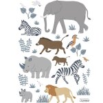 Planche de stickers animaux de la jungle multicolore