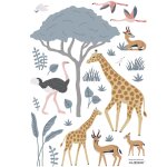 Planche de stickers animaux sauvages multicolore