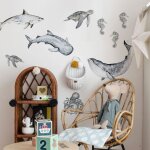 Planche de stickers enfants - poissons des océans Planche de stickers enfants - poissons des océans