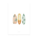 Planches de surf affiche murale pour enfants 21x30cm