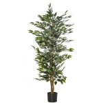 Plante artificiel ficus h. 1, 5 m tronc branches liane lichen pot inclus Plante artificiel ficus h. 1, 5 m tronc branches liane lichen pot inclus