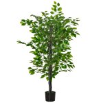 Plante artificielle ficus h. 1, 35 m tronc branches liane lichen pot