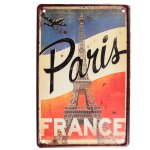 Plaque décorative murale métal vintage paris france 20x30cm Plaque décorative murale métal vintage paris france 20x30cm