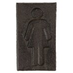 Plaque de porte wc signaltique femmes en mtal marron 6x11cm